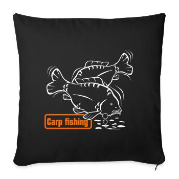 Fische_angeln_001_carp_fishing - Sofa pillowcase 17,3'' x 17,3'' (45 x 45 cm) - black - Front