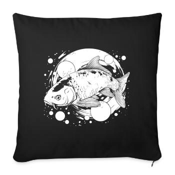 Fishing Street Art - Sofa pillowcase 17,3'' x 17,3'' (45 x 45 cm) - black - Front