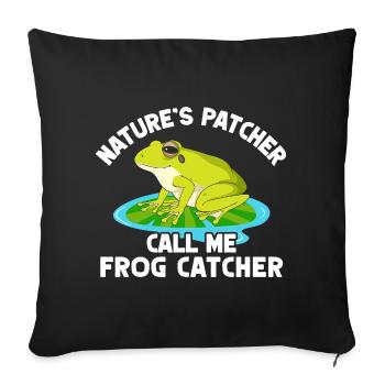 Trape-grenouilles, Grenouille patcher, - Housse de coussin décorative 45 x 45 cm - noir - Devant