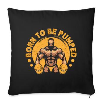 Motivation fitness Bodybuilder né pour être motivé - Housse de coussin décorative 45 x 45 cm - noir - Devant