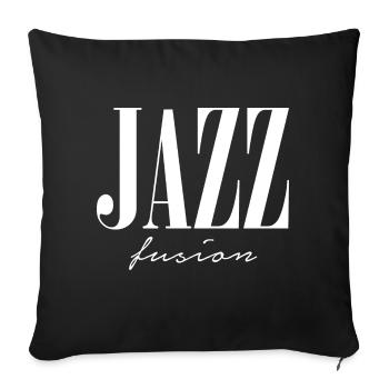 Logo typographique Jazz Fusion - Housse de coussin décorative 45 x 45 cm - noir - Devant