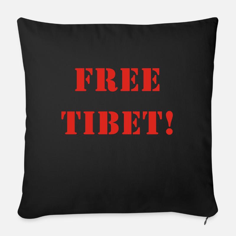FREE TIBET! - Sofakissenbezug 45 x 45 cm - Schwarz