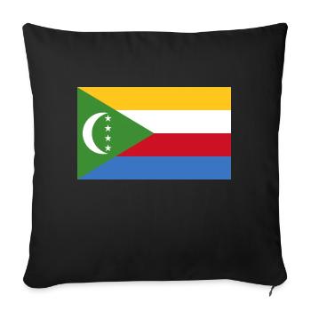 Flag of Comoros, Drapeau des Comores - Housse de coussin décorative 45 x 45 cm - noir - Devant