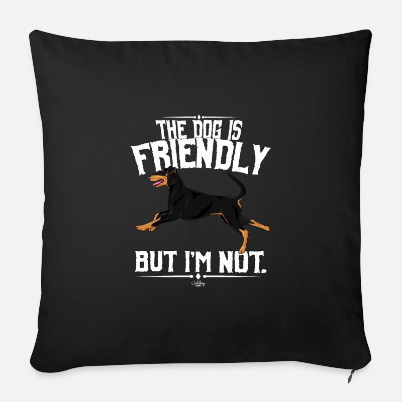 dobermanfriendly2 - Sofakissenbezug 45 x 45 cm - Schwarz