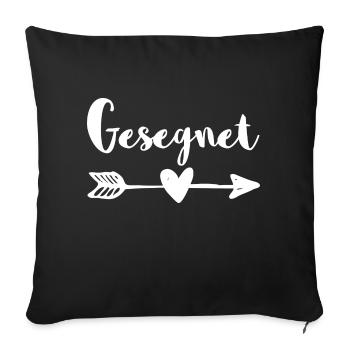 Gesegnet Christliches Geschenk - Sofakissenbezug 45 x 45 cm - Schwarz - Vorne