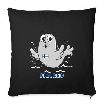 KUUTTI-SAIMAANNORPPA, Finland, Gift products 01-05 - Sofa pillowcase 17,3'' x 17,3'' (45 x 45 cm) - black - Front
