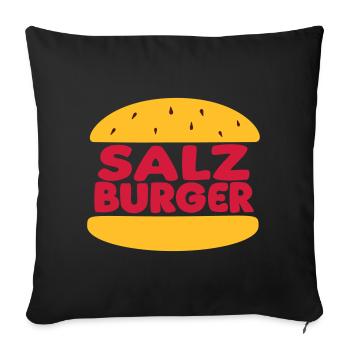 Salzburger - der beste Burger - Sofakissenbezug 45 x 45 cm - Schwarz - Vorne