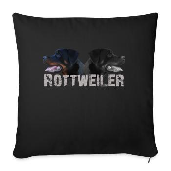 Rottweiler, dog sports, dog head, service dog, dog, - Sofa pillowcase 17,3'' x 17,3'' (45 x 45 cm) - black - Front