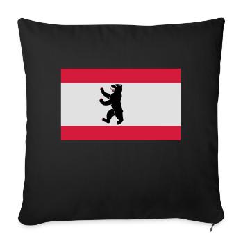 Flag of Berlin - Sofa pillowcase 17,3'' x 17,3'' (45 x 45 cm) - black - Front