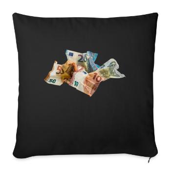 Euro-Geldscheine - Sofakissenbezug 45 x 45 cm - Schwarz - Vorne