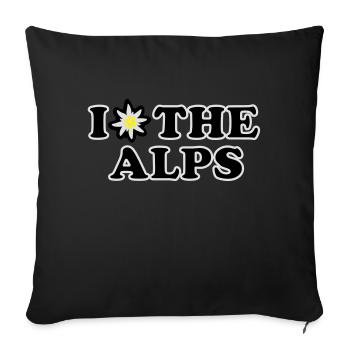 I love the Alps - Sofakissenbezug 45 x 45 cm - Schwarz - Vorne