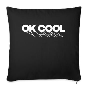 ok cool T-Shirt - Sofakissenbezug 45 x 45 cm - Schwarz - Vorne