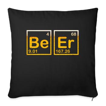 bière - Housse de coussin décorative 45 x 45 cm - noir - Devant