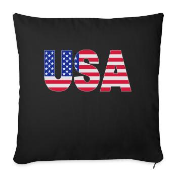 USA - Sofa pillowcase 17,3'' x 17,3'' (45 x 45 cm) - black - Front
