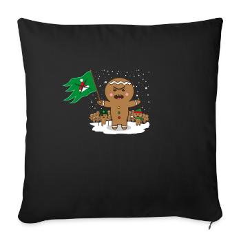 Gingerbread Revolution Anti Christmas Gift - Sofa pillowcase 17,3'' x 17,3'' (45 x 45 cm) - black - Front