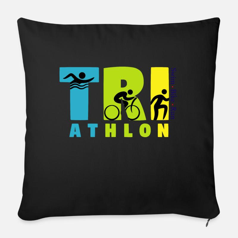 triathlon - Sofakissenbezug 45 x 45 cm - Schwarz