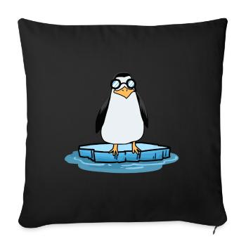 Penguin Climate Change North Pole Climate Conservation - Sofa pillowcase 17,3'' x 17,3'' (45 x 45 cm) - black - Front