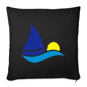 sailboat - Sofa pillowcase 17,3'' x 17,3'' (45 x 45 cm) - black - Front