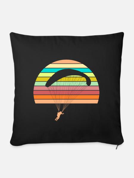 Paragliding - Sofakissenbezug 45 x 45 cm - Schwarz