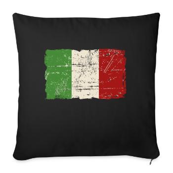 Italy Flag - Vintage Look - Sofa pillowcase 17,3'' x 17,3'' (45 x 45 cm) - black - Front