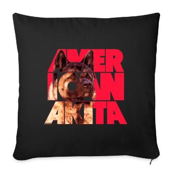 Amerikanischer Akita II - Sofakissenbezug 45 x 45 cm - Schwarz - Vorne
