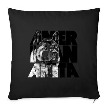 Amerikanischer Akita IV - Sofakissenbezug 45 x 45 cm - Schwarz - Vorne