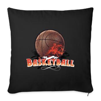 basketball - Sofa pillowcase 17,3'' x 17,3'' (45 x 45 cm) - black - Front