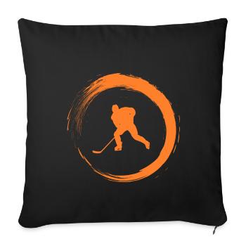 Hockey sur glace - Housse de coussin décorative 45 x 45 cm - noir - Devant