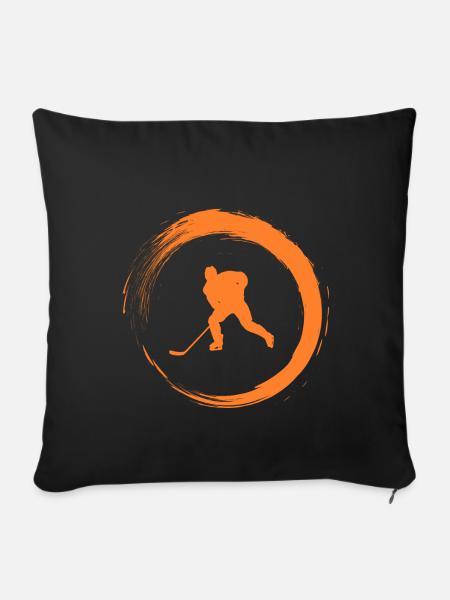 Eishockey - Sofakissenbezug 45 x 45 cm - Schwarz