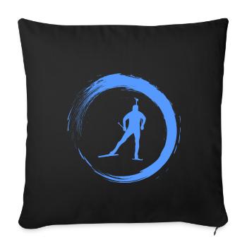 Biathlon - Sofakissenbezug 45 x 45 cm - Schwarz - Vorne