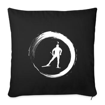 Biathlon - Sofakissenbezug 45 x 45 cm - Schwarz - Vorne