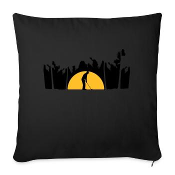 Vacation playing golf - Sofa pillowcase 17,3'' x 17,3'' (45 x 45 cm) - black - Front