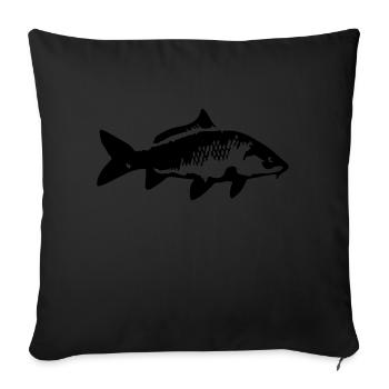 carp fish - Sofakissenbezug 45 x 45 cm - Schwarz - Vorne