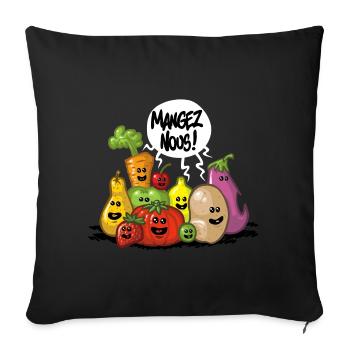 Fuits et legumes - Housse de coussin décorative 45 x 45 cm - noir - Devant