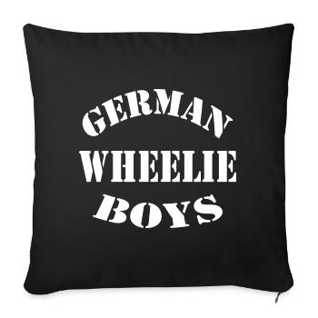 German Wheelie Boys Bike Stunts Design - Sofakissenbezug 45 x 45 cm - Schwarz - Vorne