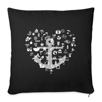 Herz des Nordens - Ostsee Nordsee - Sofa pillowcase 17,3'' x 17,3'' (45 x 45 cm) - black - Front