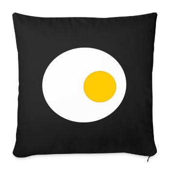 oeuf au plat, oeuf, oeufs, t-shirt, tablier costume - Housse de coussin décorative 45 x 45 cm - noir - Devant