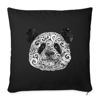 Swirly Panda - Sofakissenbezug 45 x 45 cm - Schwarz - Vorne