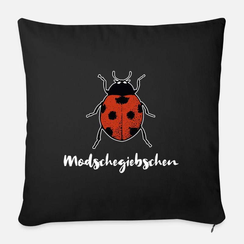 Modschegiebchen Marienkäfer Sächsisch Geschenk - Sofakissenbezug 45 x 45 cm - Schwarz