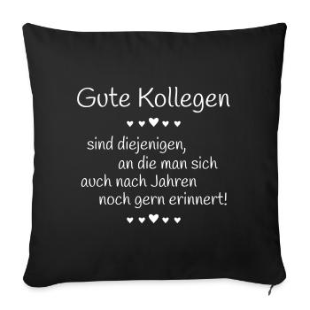 Abschiedsgeschenk für Kollege / Kollegin - Sofakissenbezug 45 x 45 cm - Schwarz - Vorne