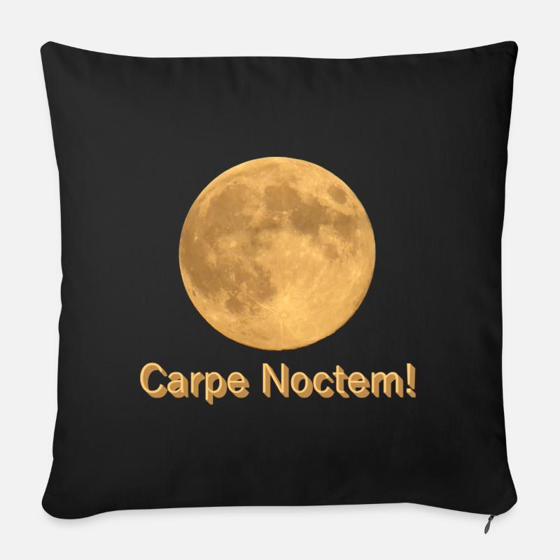 nutze die nacht latein - Sofakissenbezug 45 x 45 cm - Schwarz