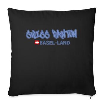 Cantonal T-Shirt Basel Land print and design - Sofa pillowcase 17,3'' x 17,3'' (45 x 45 cm) - black - Front
