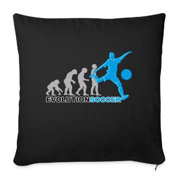 Fußball, Fußballer, soccer, Evolution - Sofakissenbezug 45 x 45 cm - Schwarz - Vorne
