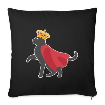 Couronne de chat - Housse de coussin décorative 45 x 45 cm - noir - Devant