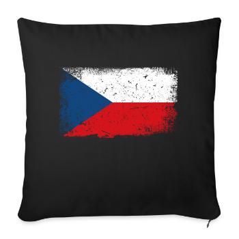 Drapeau République tchèque - Housse de coussin décorative 45 x 45 cm - noir - Devant