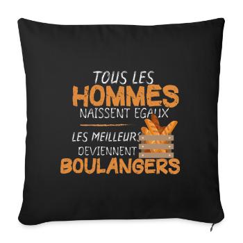Homme - Boulanger - Boulangerie - Meilleur - Drôle - Housse de coussin décorative 45 x 45 cm - noir - Devant