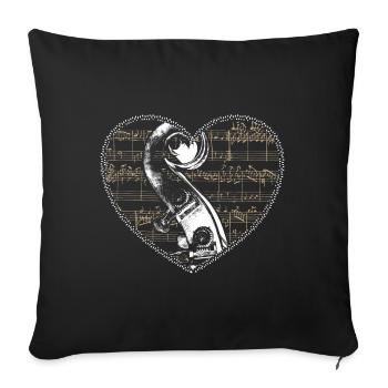 Double bass orchestra double bass player gift - Sofa pillowcase 17,3'' x 17,3'' (45 x 45 cm) - black - Front