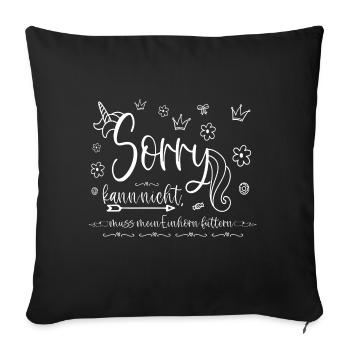 désolé je ne peux pas avoir à nourrir mon amour de licorne - Housse de coussin décorative 45 x 45 cm - noir - Devant