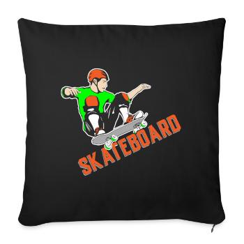 skateboard skateboarding skater skateboarder - Sofa pillowcase 17,3'' x 17,3'' (45 x 45 cm) - black - Front