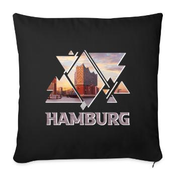 Hamburg Germany Elbphilharmonie Harbour Skyline - Sofa pillowcase 17,3'' x 17,3'' (45 x 45 cm) - black - Front